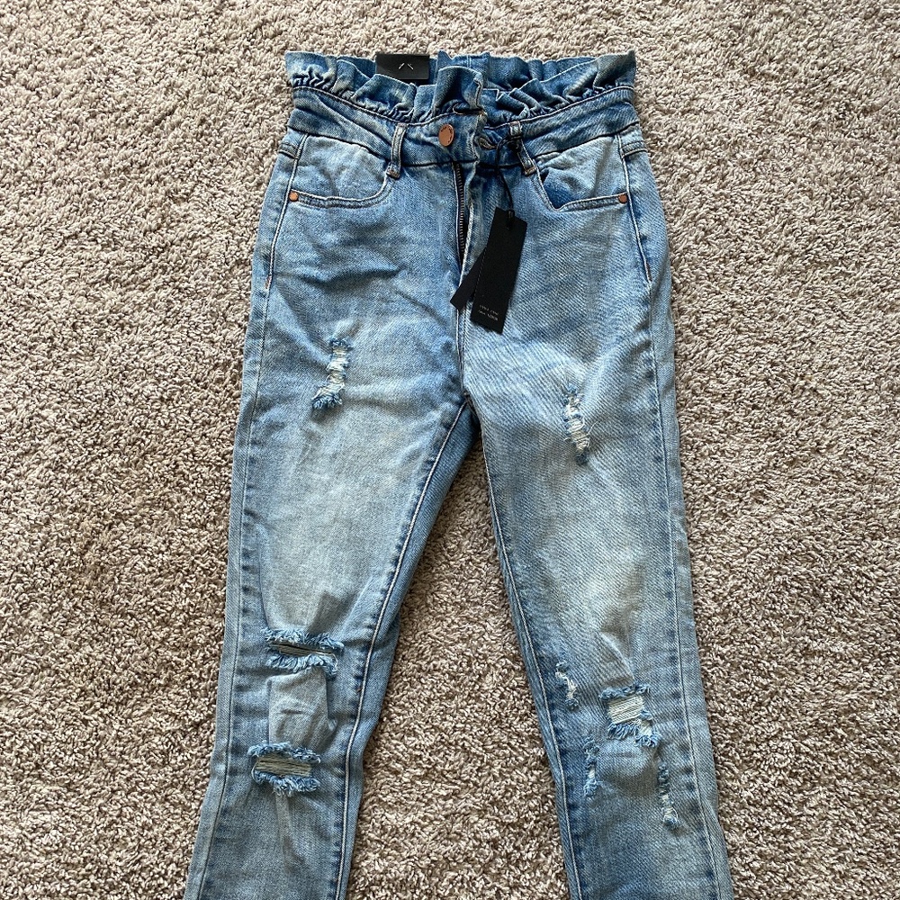 Black Label Paperbag Ankle Skinny Jeans